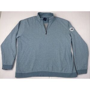 johnnie-O Skiles Striped 1/4 Zip Pullover Blue Classic Fit Size 2XL Wetherington